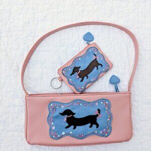 Pink Dachshund Pocketbook Purse